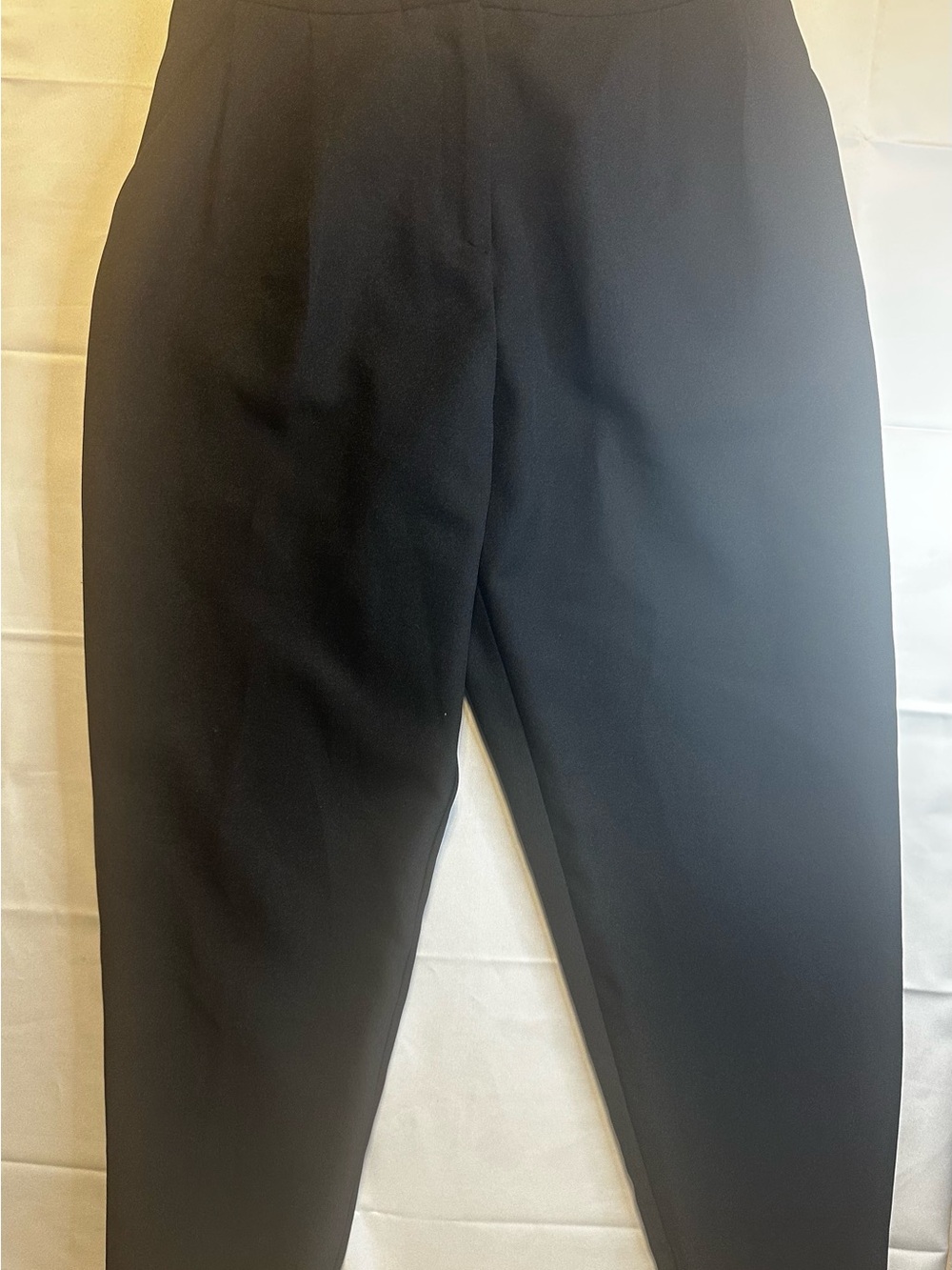 ASOS Petite Black Tailored Trousers Mid Rise Tapered Leg Work Slacks Size 2